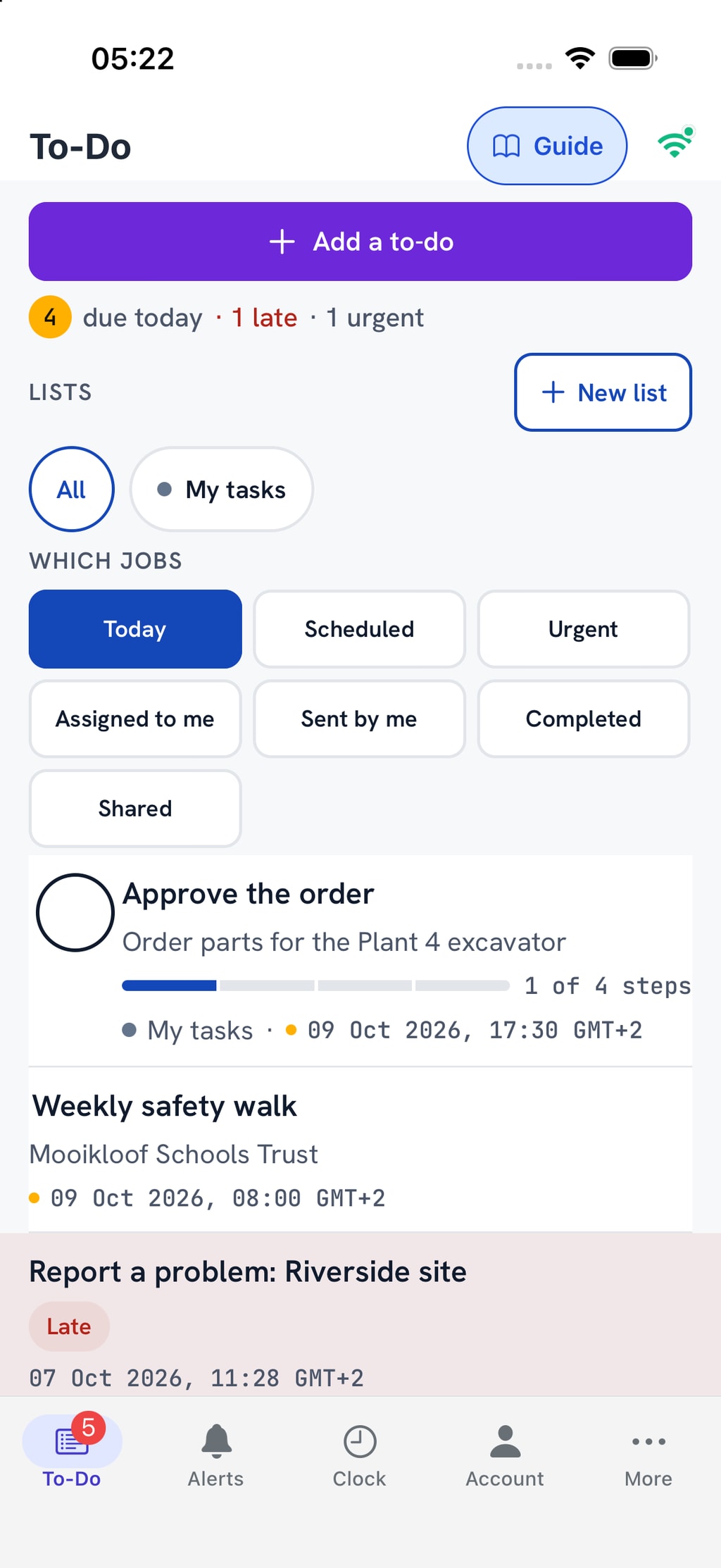 The same To-Do on the PremHQ phone app.