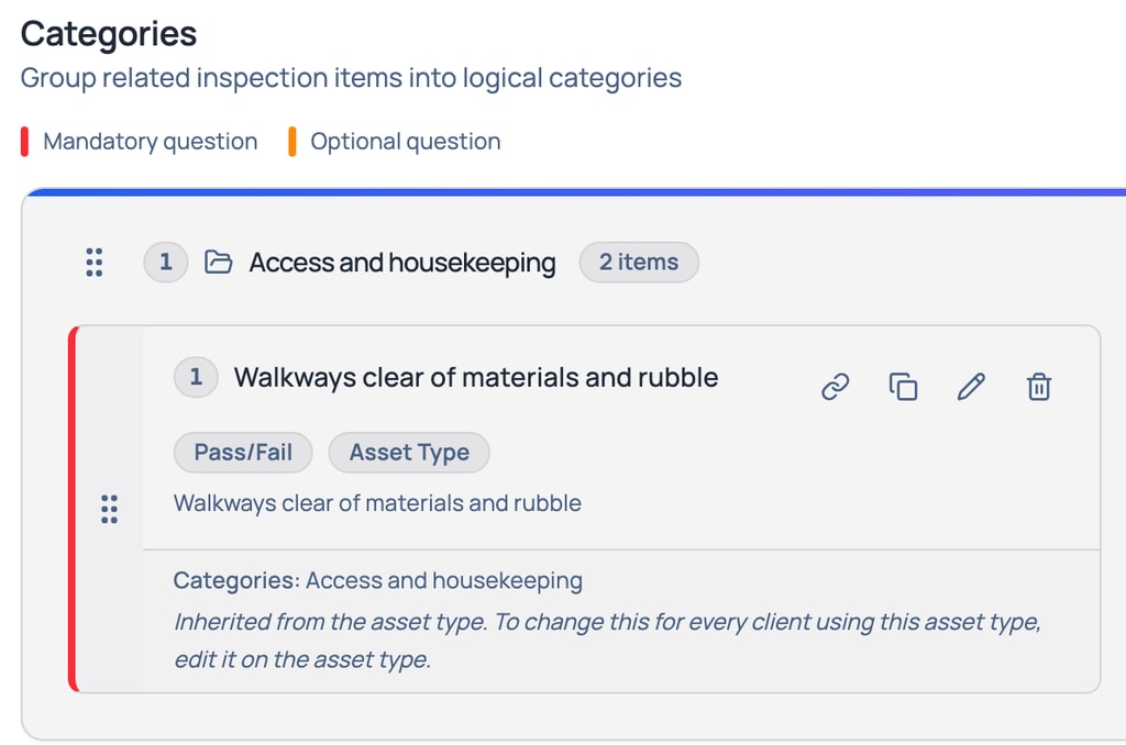 Pick the audit: your company’s standard checklist, tweaked per site where a site needs it.